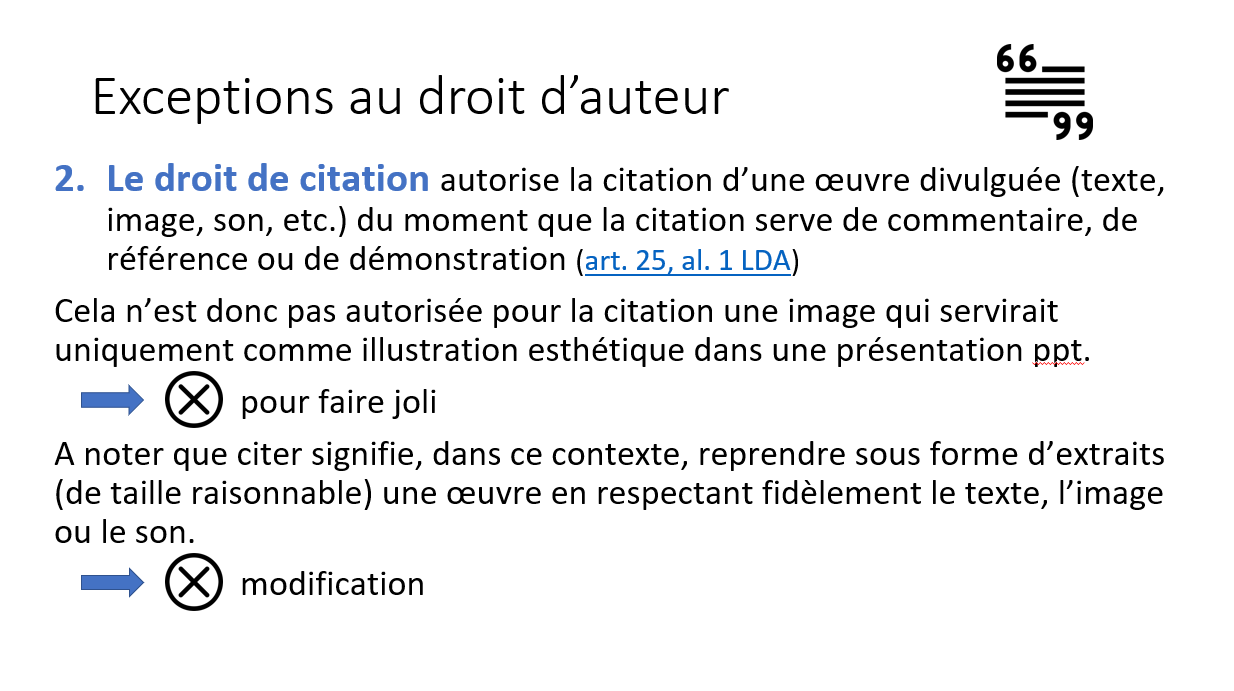Droit à la citation
