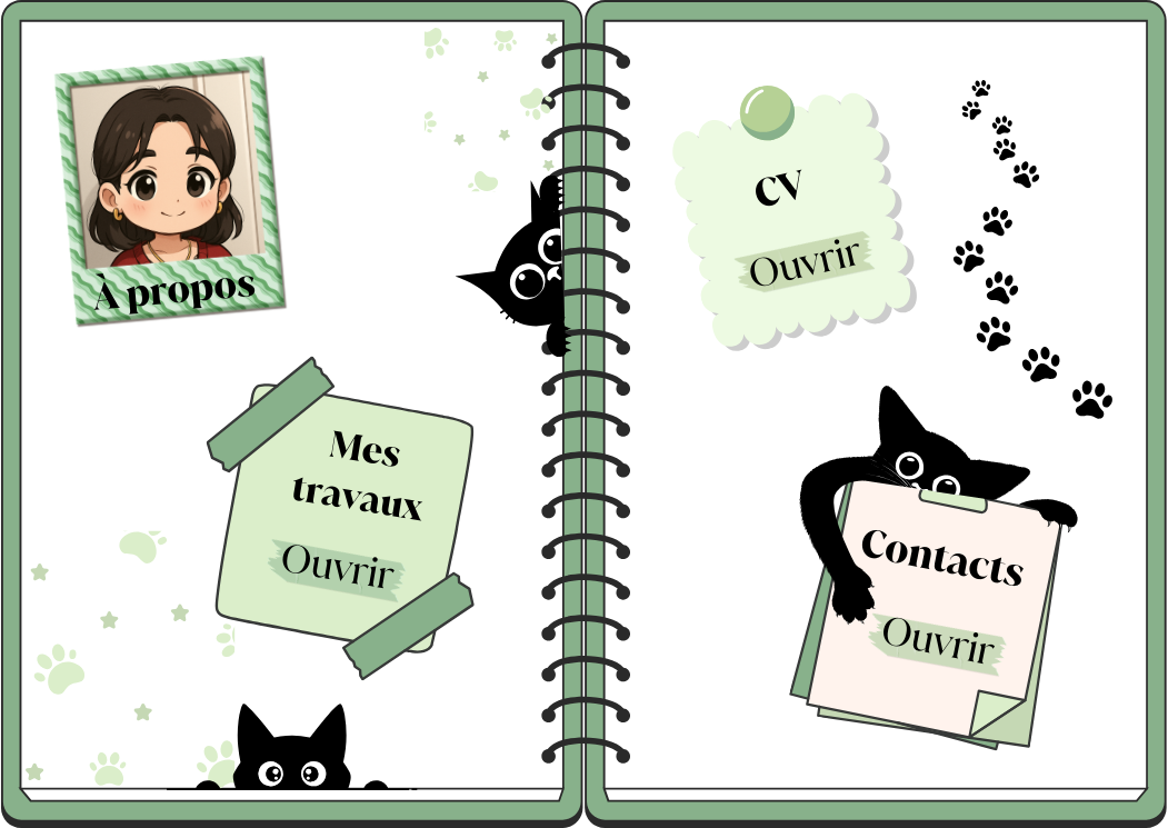 Carnet ouvert avec post-its