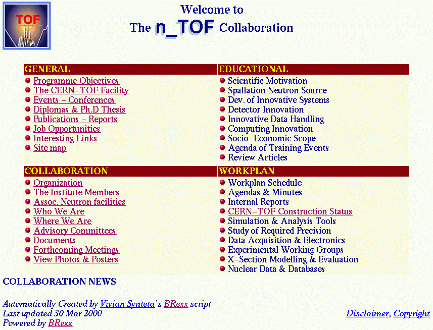n_TOF welcome page
